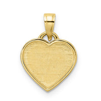 14k and White Rhodium Diamond-cut Border Heart Pendant-M2935