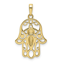 14k & White Rhodium D/C Evil Eye Hamsa Pendant-M2941
