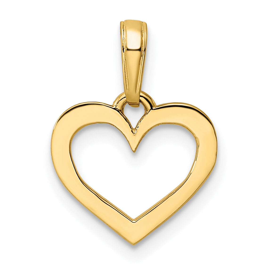 14k and White Rhodium Diamond-cut Heart Pendant-M2953