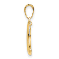 14k & White Rhodium Moon w/ Dangle Star Pendant-M2962
