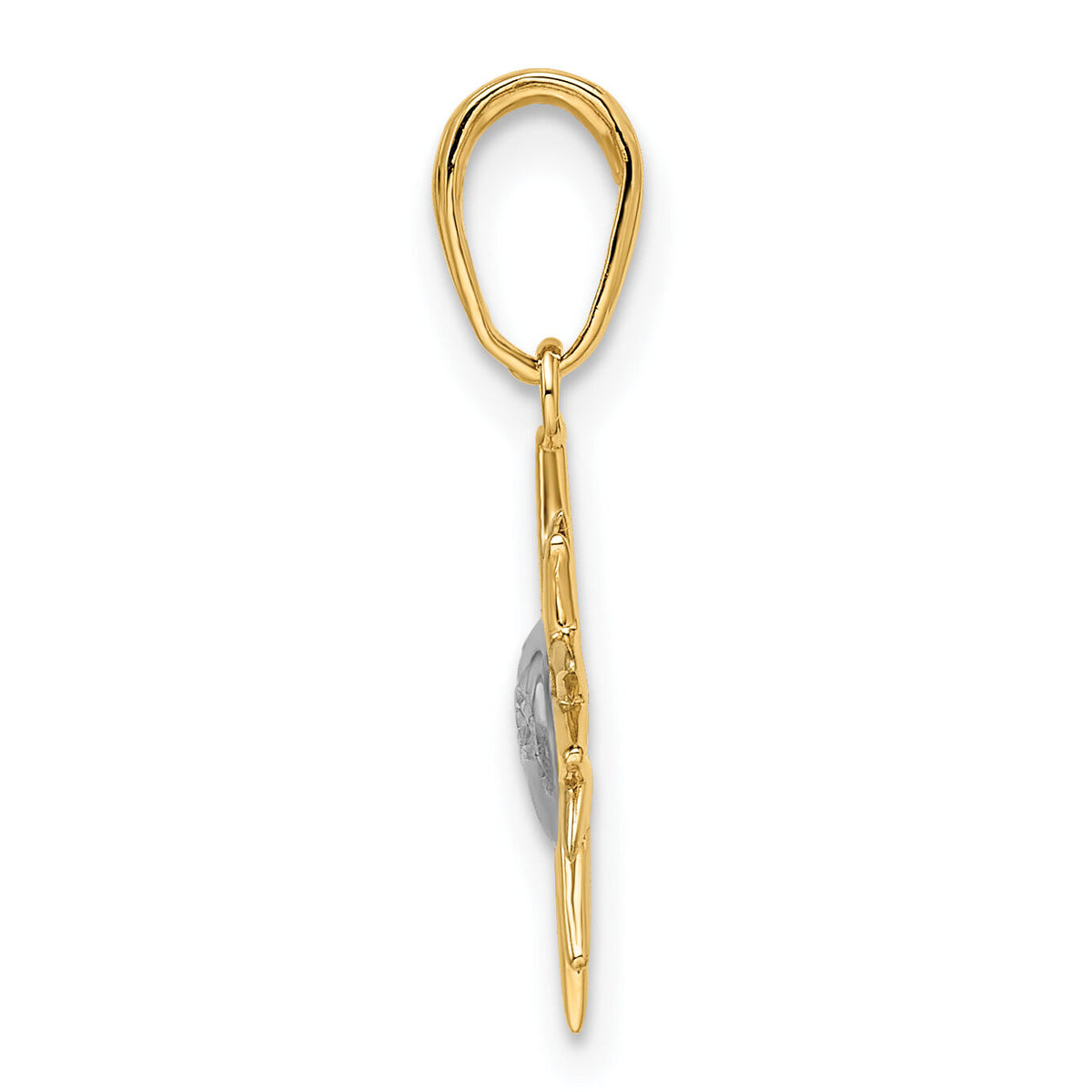 14k & White Rhodium D/C Sun Pendant-M2964
