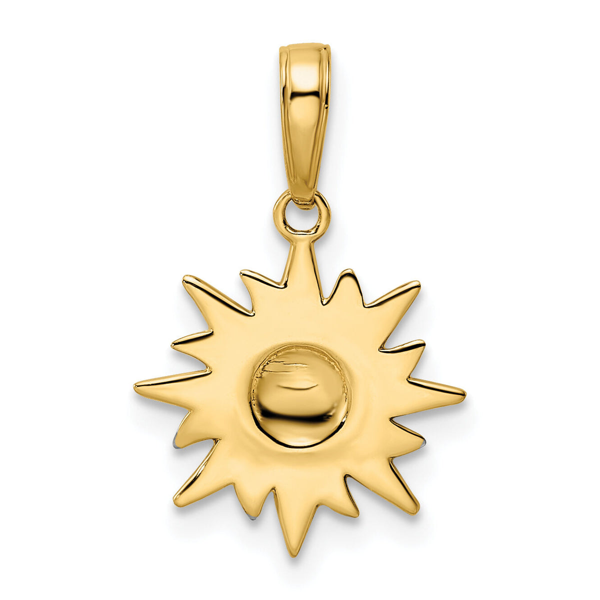 14k & White Rhodium D/C Sun Pendant-M2964