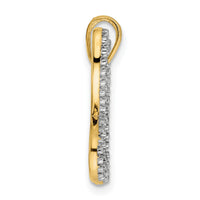 14k and White Rhodium Diamond-cut Butterfly Pendant-M2967