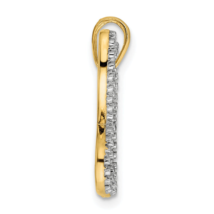 14k and White Rhodium Diamond-cut Butterfly Pendant-M2967