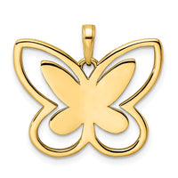 14k and White Rhodium Diamond-cut Butterfly Pendant-M2967