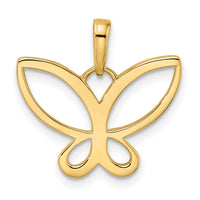 14k and White Rhodium Diamond-cut Butterfly Pendant-M2970