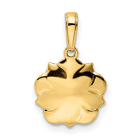 14k and White Rhodium Diamond-cut Flower Pendant-M2981