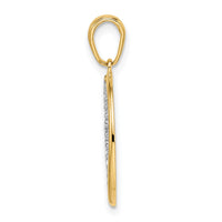 14k & White Rhodium D/C Shooting Star Pendant-M2982