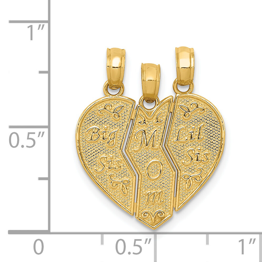 14k Break-apart BIG SIS-MOM-LIL SIS Charm-M298A