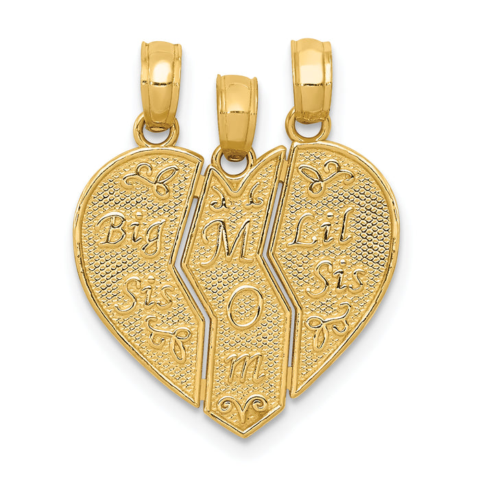 14k Break-apart BIG SIS-MOM-LIL SIS Charm-M298A