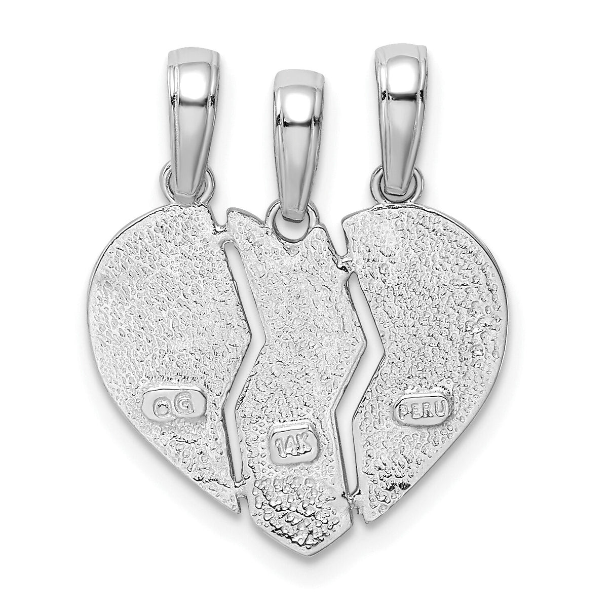 14k White Gold Break-apart BIG SIS-MOM-LIL SIS Charm-M298AW