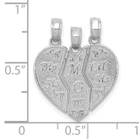 14k White Gold Break-apart BIG SIS-MOM-LIL SIS Charm-M298AW