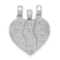 14k White Gold Break-apart BIG SIS-MOM-LIL SIS Charm-M298AW