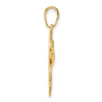 14k and White Rhodium D/C Angel Fish Pendant-M2994