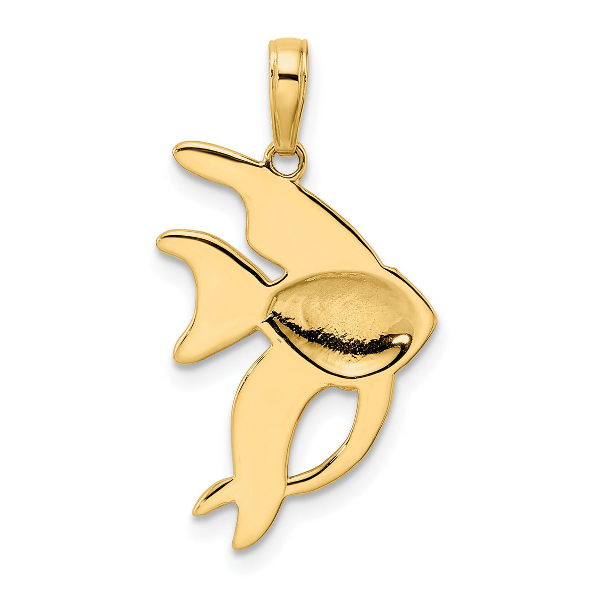 14k and White Rhodium D/C Angel Fish Pendant-M2994