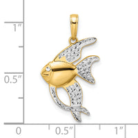 14k and White Rhodium D/C Angel Fish Pendant-M2994