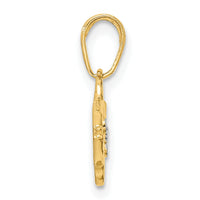 14k and White Rhodium D/C Fish Pendant-M2999