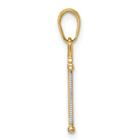 14k and White Rhodium D/C Hacksaw Pendant-M3011