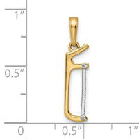 14k and White Rhodium D/C Hacksaw Pendant-M3011