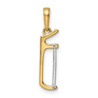 14k and White Rhodium D/C Hacksaw Pendant-M3011