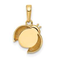 14k w/White and Rose Rhodium Diamond-cut Ladybug Pendant-M3015