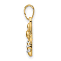 14k and White Rhodium Diamond-cut Bumblebee Pendant-M3021