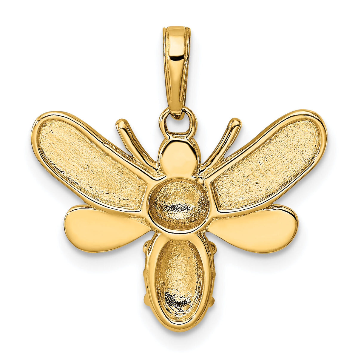 14k and White Rhodium Diamond-cut Bumblebee Pendant-M3021