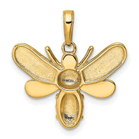 14k and White Rhodium Diamond-cut Bumblebee Pendant-M3021