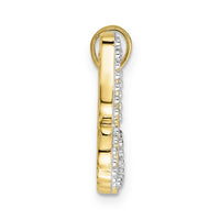14k and White Rhodium Diamond-cut Butterfly Pendant-M3031