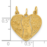 14k 3-piece Break-apart BIG SIS-SIS-LIL SIS Charm-M310