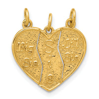 14k 3-piece Break-apart BIG SIS-SIS-LIL SIS Charm-M310