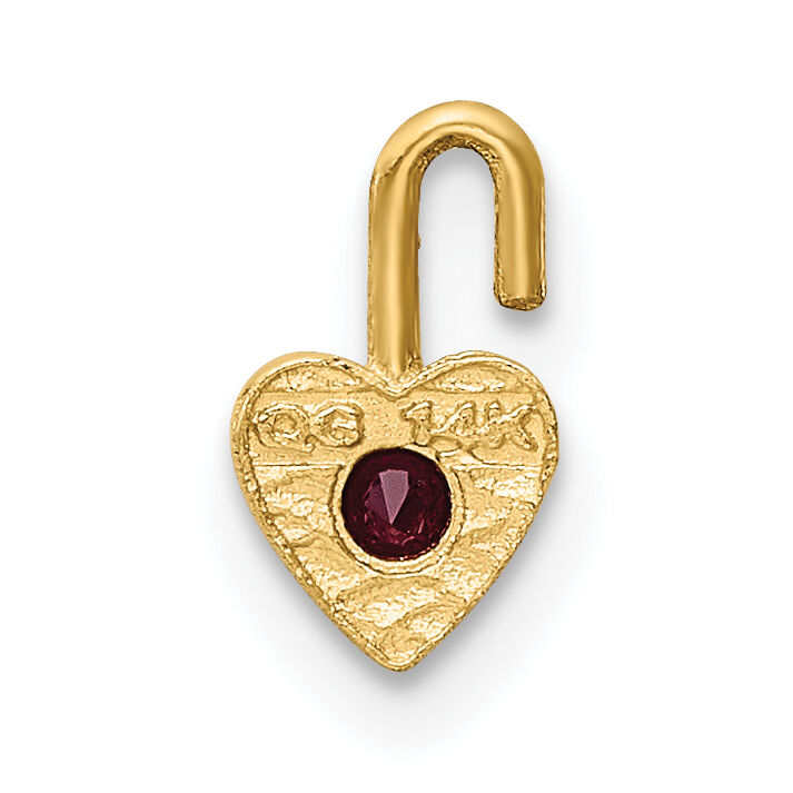 14ky January Synthetic Birthstone Heart Charm-M343