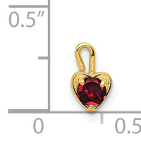 14ky January Synthetic Birthstone Heart Charm-M343