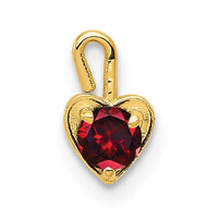 14ky January Synthetic Birthstone Heart Charm-M343