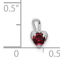 14k White Gold January Synthetic Birthstone Heart Charm-M343W