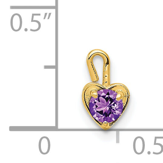 14ky February Synthetic Birthstone Heart Charm-M344