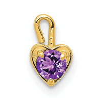 14ky February Synthetic Birthstone Heart Charm-M344