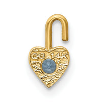 14ky March Synthetic Birthstone Heart Charm-M345