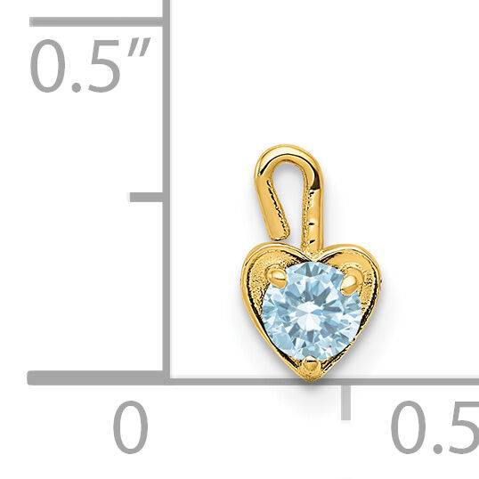 14ky March Synthetic Birthstone Heart Charm-M345