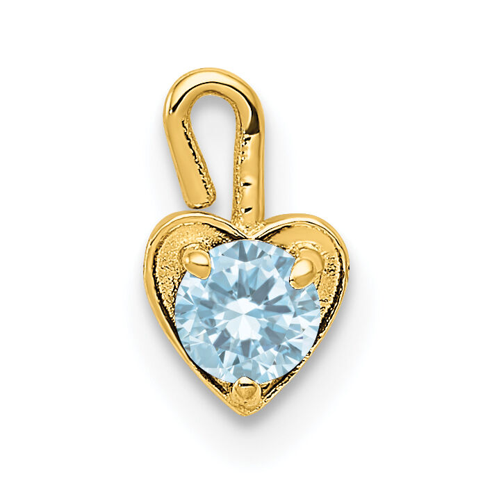 14ky March Synthetic Birthstone Heart Charm-M345