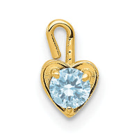 14ky March Synthetic Birthstone Heart Charm-M345