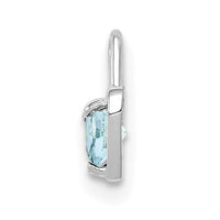 14k White Gold March Synthetic Birthstone Heart Charm-M345W