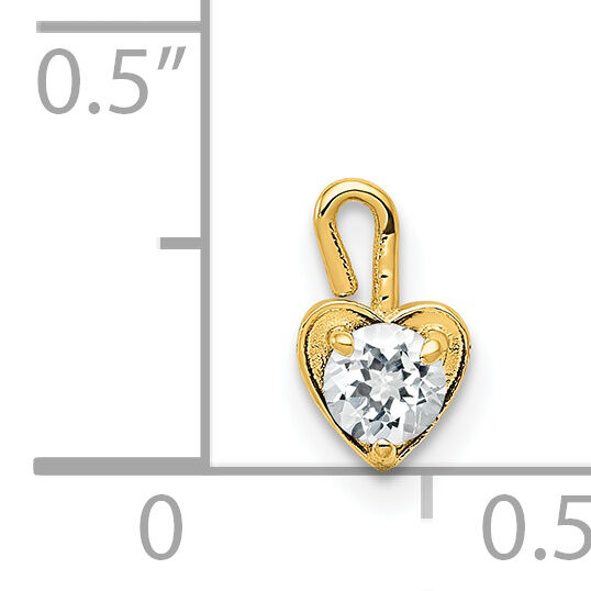14ky April Synthetic Birthstone Heart Charm-M346