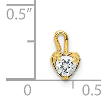 14ky April Synthetic Birthstone Heart Charm-M346
