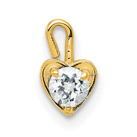 14ky April Synthetic Birthstone Heart Charm-M346
