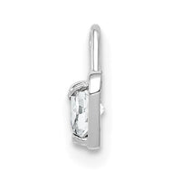 14k White Gold April Synthetic Birthstone Heart Charm-M346W