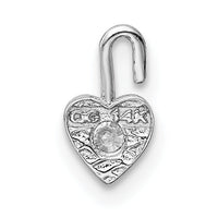 14k White Gold April Synthetic Birthstone Heart Charm-M346W