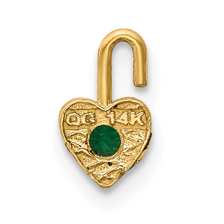14ky May Synthetic Birthstone Heart Charm-M347
