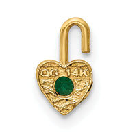 14ky May Synthetic Birthstone Heart Charm-M347