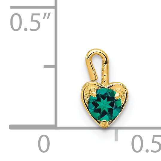14ky May Synthetic Birthstone Heart Charm-M347